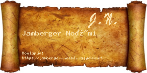 Jamberger Noémi névjegykártya